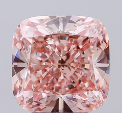 Lab grown diamond cushion cut pink