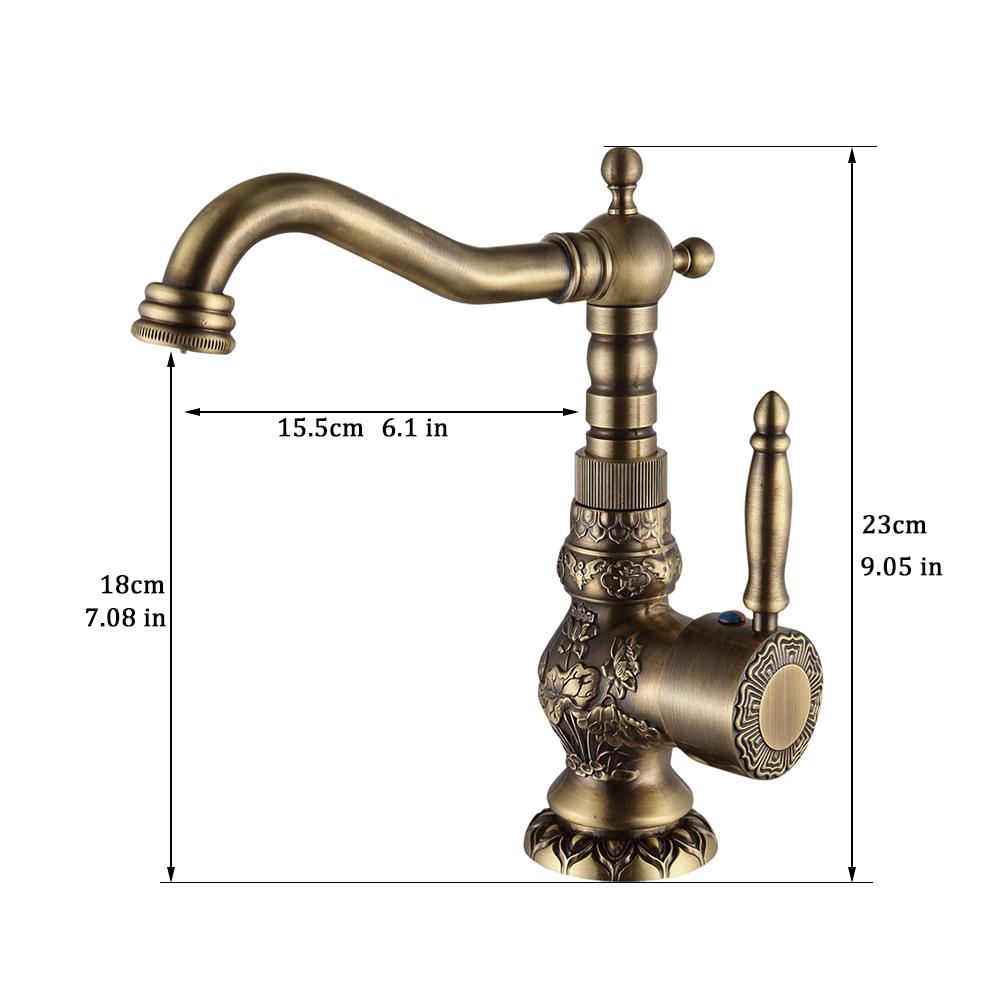 Ingle Handle Rotate Antique Brass Bathroom Faucet Faucetbath2020