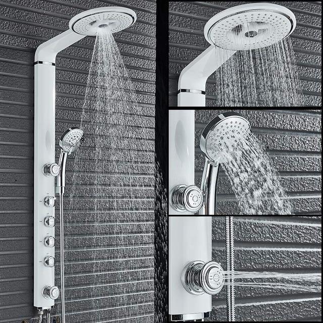 Abs Pane Black White Bath Shower Faucets Set Faucetbath2020