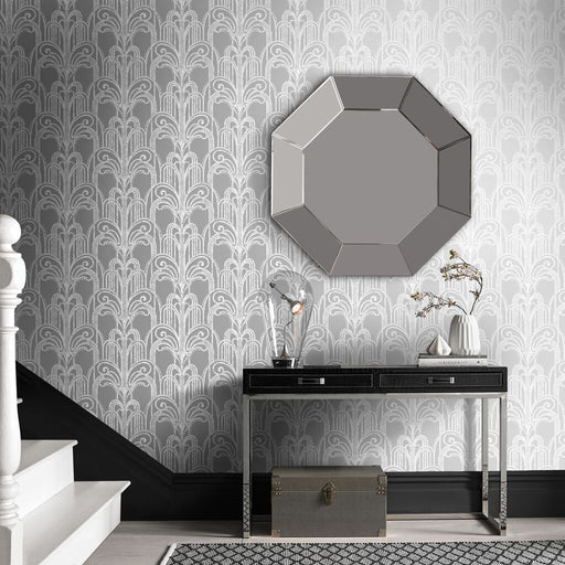 Graham Brown Art Deco Gold and Pearl Wallpaper