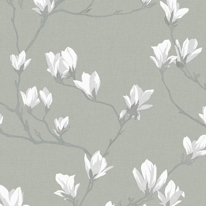 Laura Ashley Magnolia Grove Wallpaper - Slate