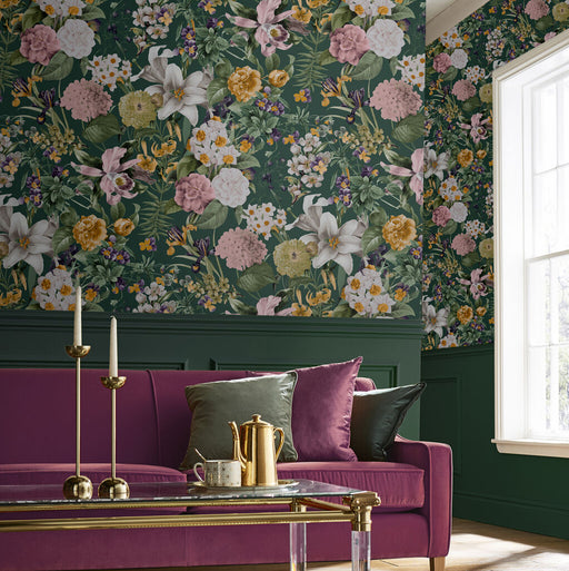 Graham & Brown Wallpaper - Glasshouse Flora Sky Wall Paper — Decor