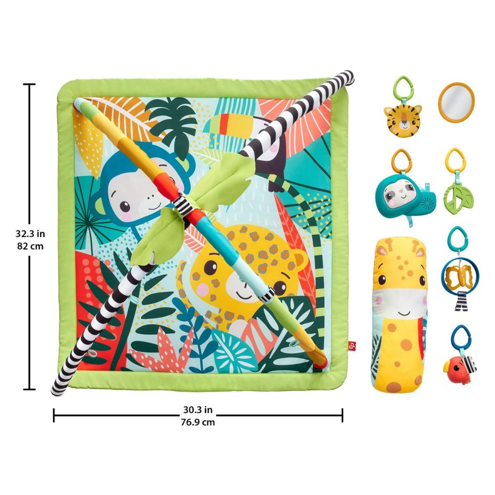 Fisher-Price 3-in-1 Music, Glow & Grow Baby Gym Play Mat