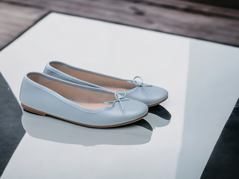 Ballerina in Nappa Azzurro Polvere Nicole