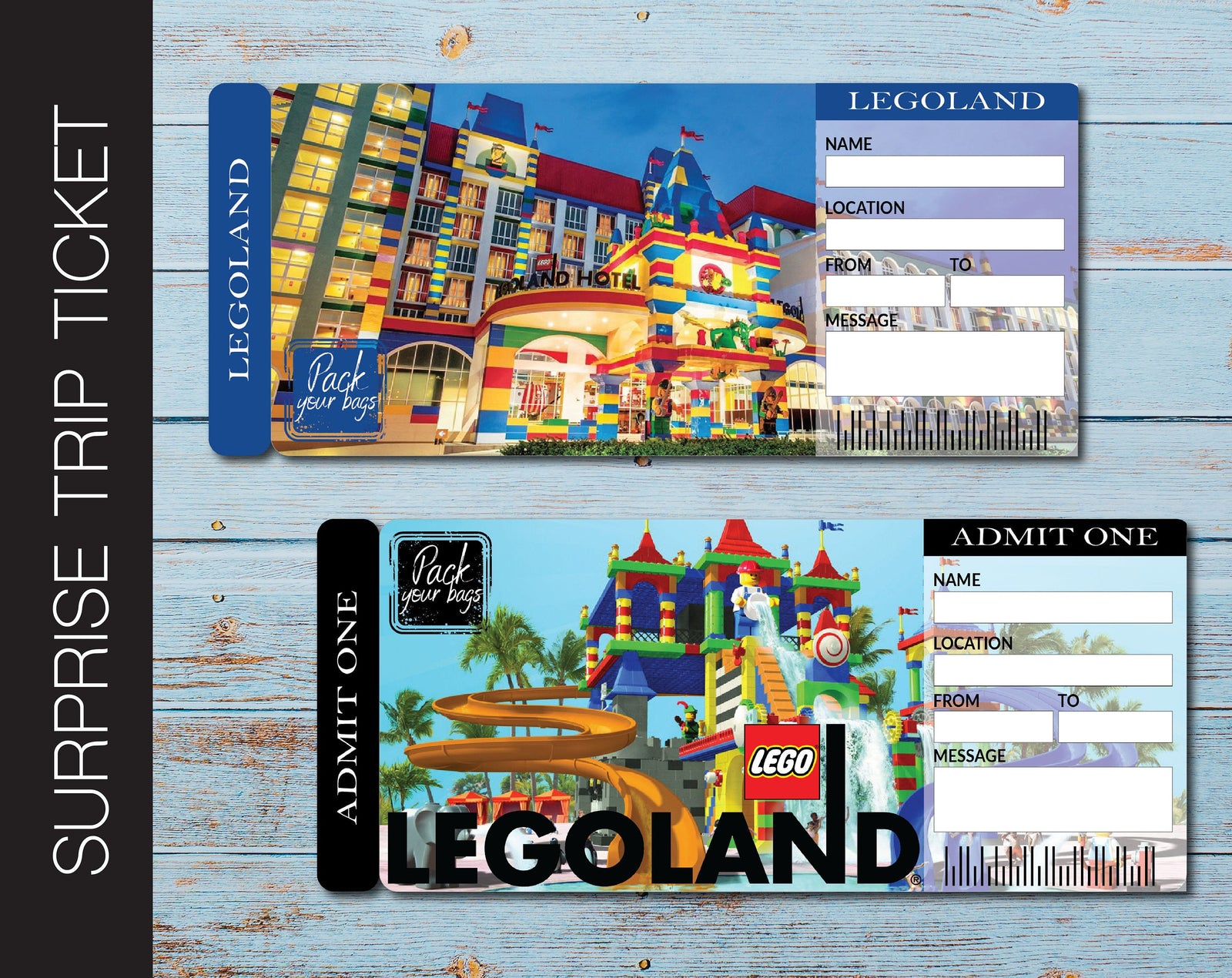 Printable Legoland Surprise Trip Gift Ticket Kaci Bella Designs