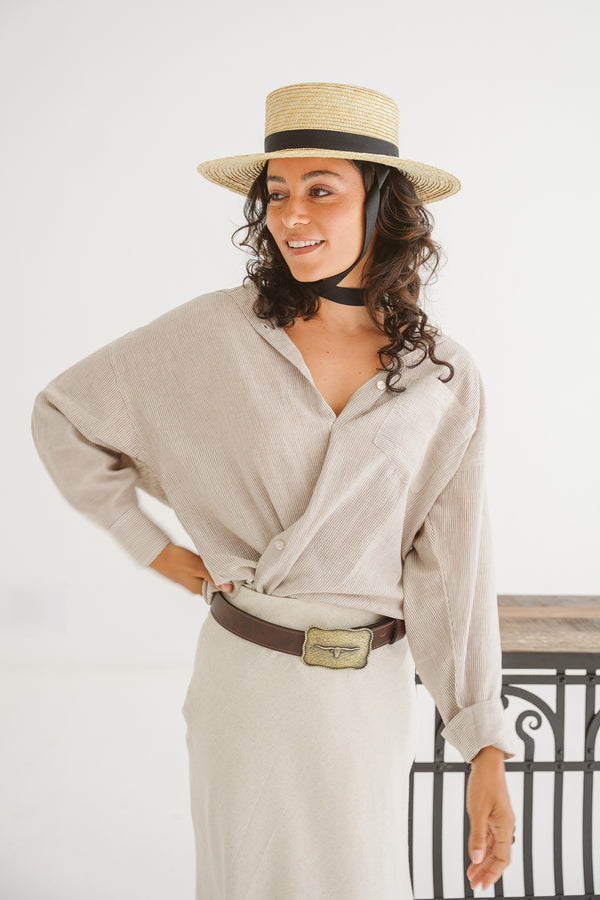 Sadie Linen Boyfriend Shirt