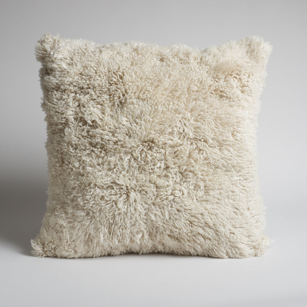 Curly Lambswool Pillow - Natural 