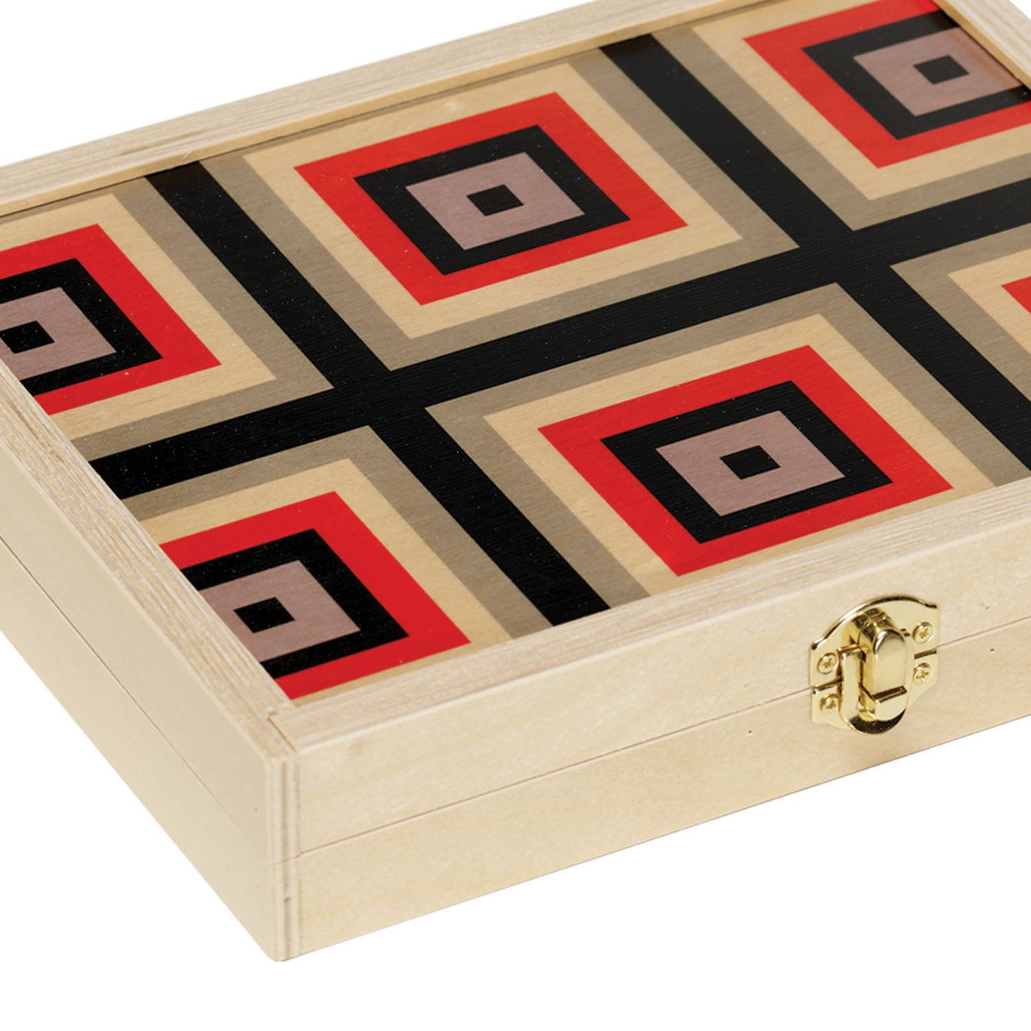 Squaresville Red Travel Backgammon Set