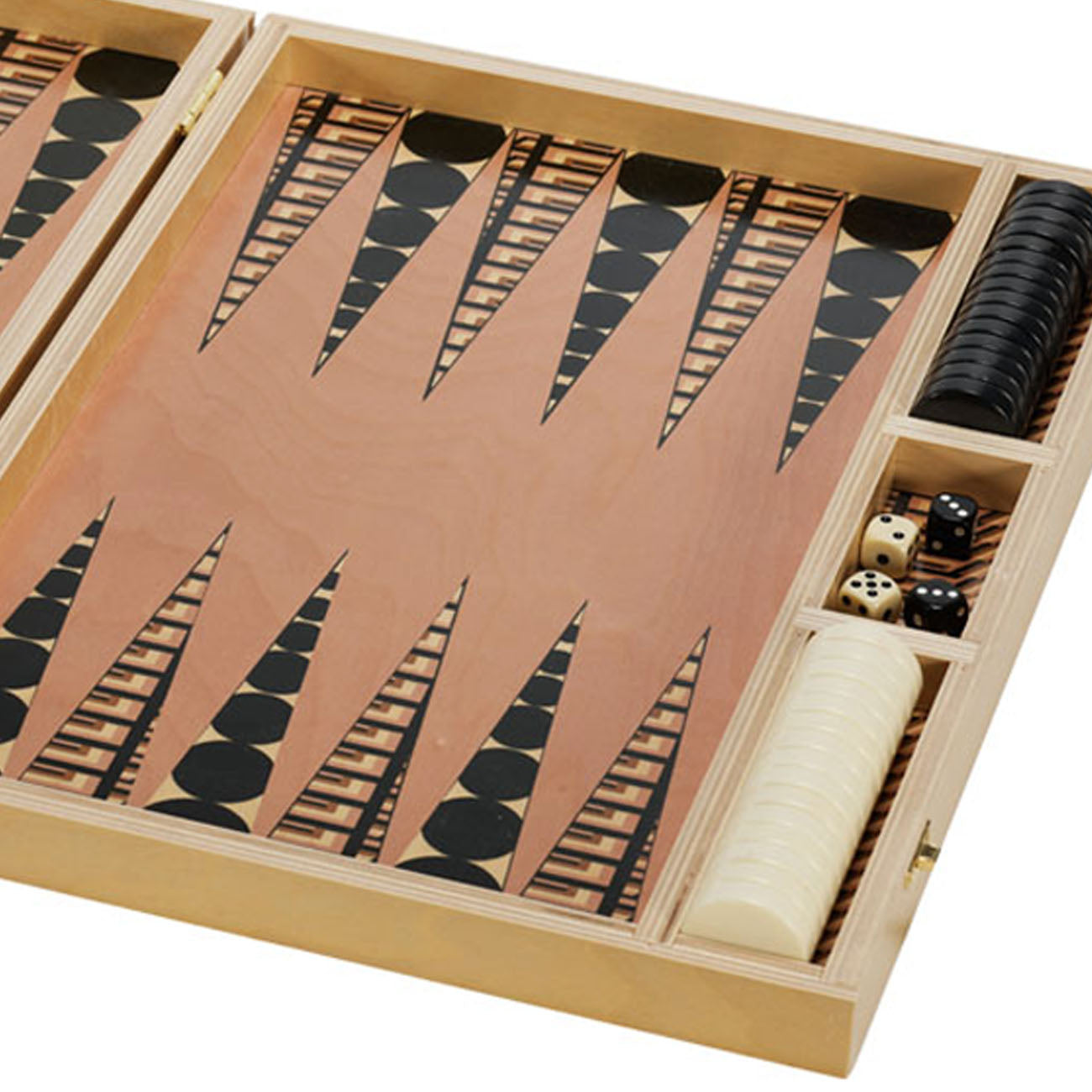 black dot tabletop backgammon set