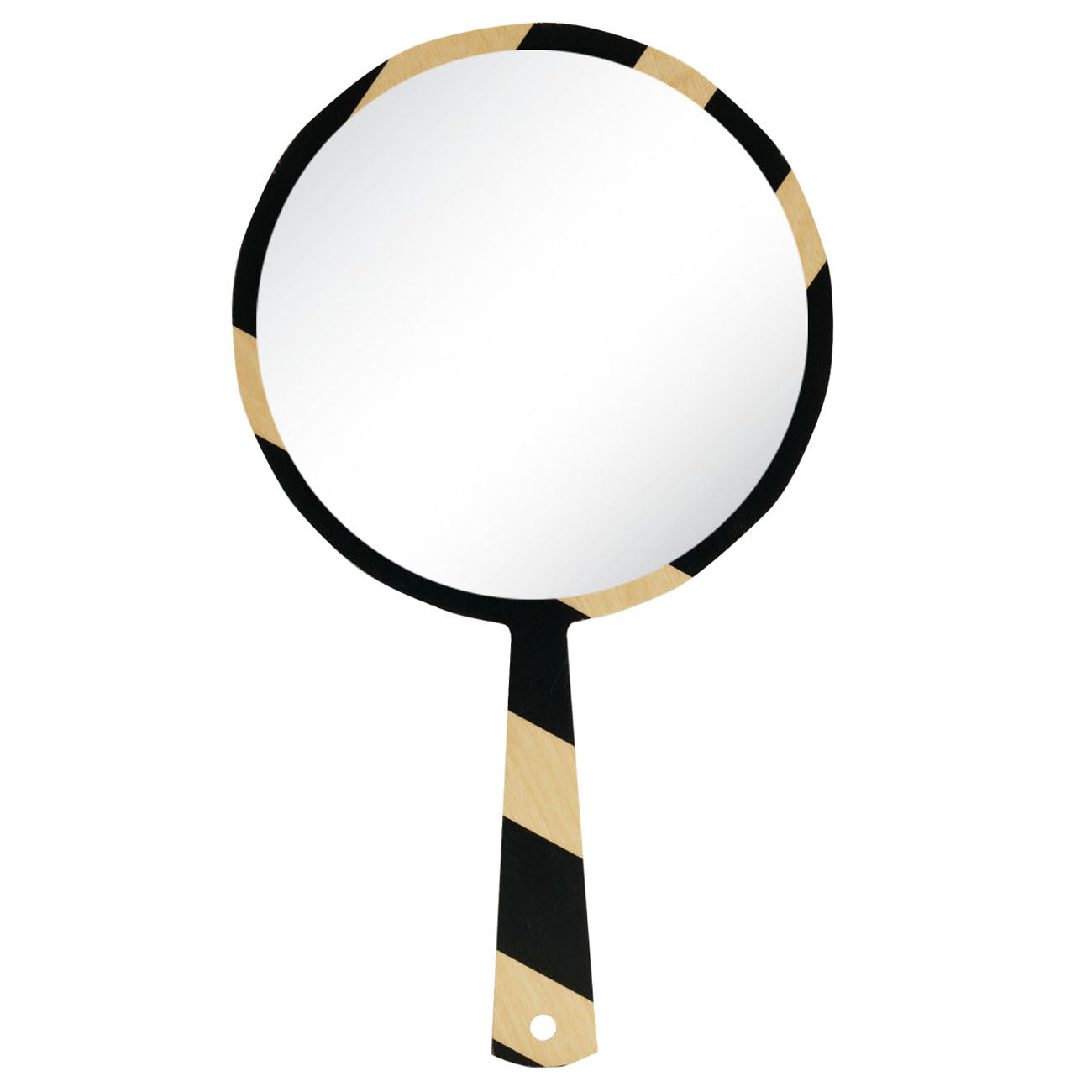 black stripe hand mirror