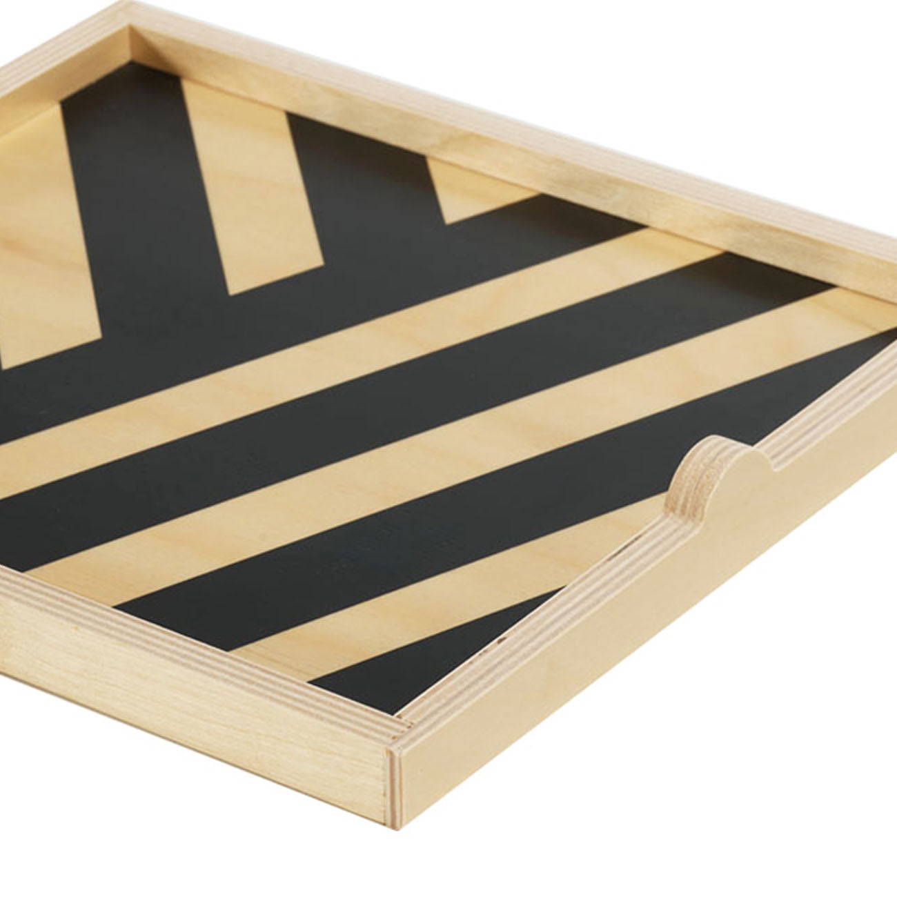 black stripe square tray