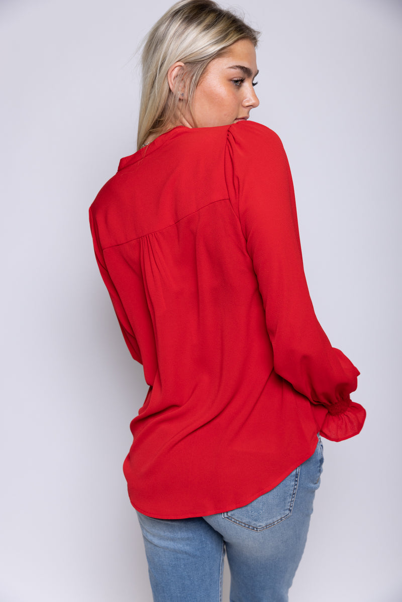 Love Actually Smocked Sleeve Blouse