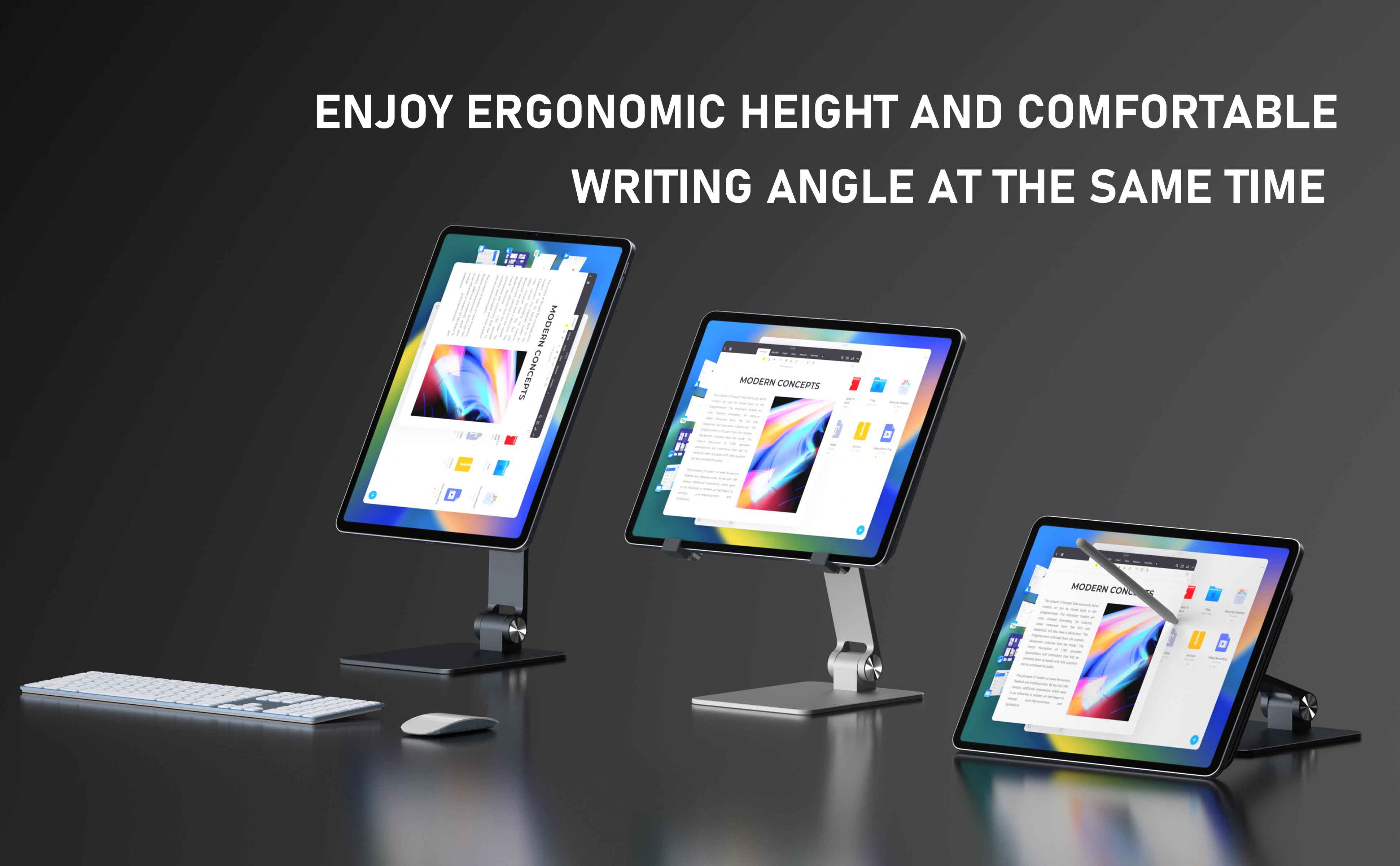 iPad-magnetic-stand-provides-ergonomic-height-and-friendly-writing-angle