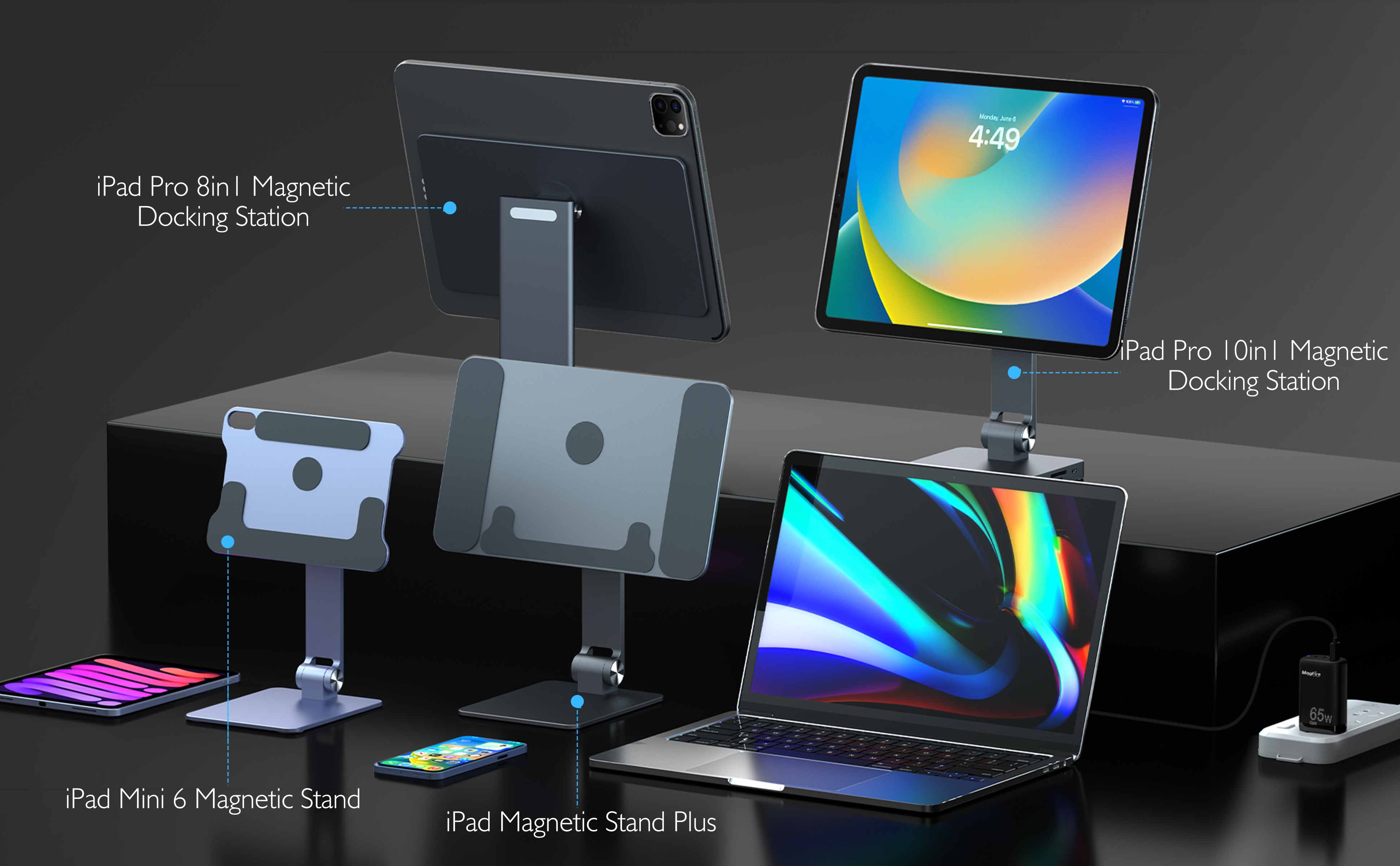 ipad-magnetic-stand-magnetic-hub-dock-station