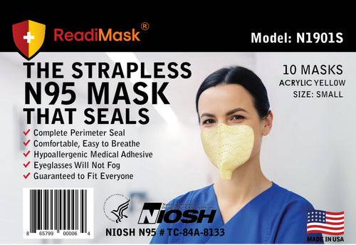 N95 Large Yellow - No Shield - 10 Pack NIOSH Approved N95 Respirators –  ReadiMask