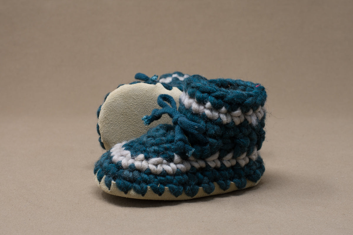 crochet baby booties with leather sole