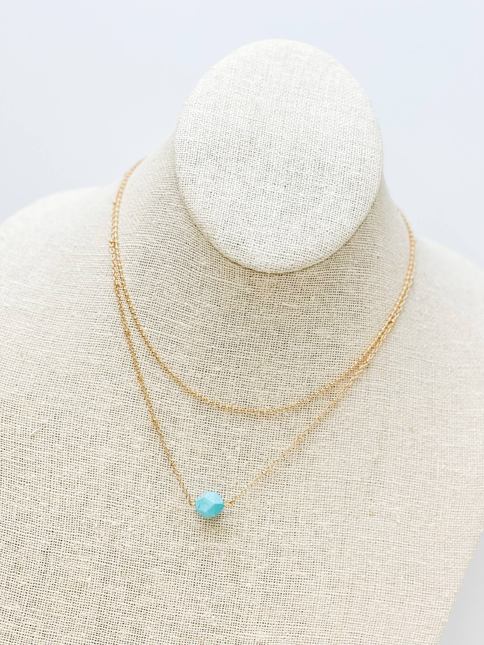 Prep Obsessed Wholesale - Layered Semi Precious Pendant Necklaces