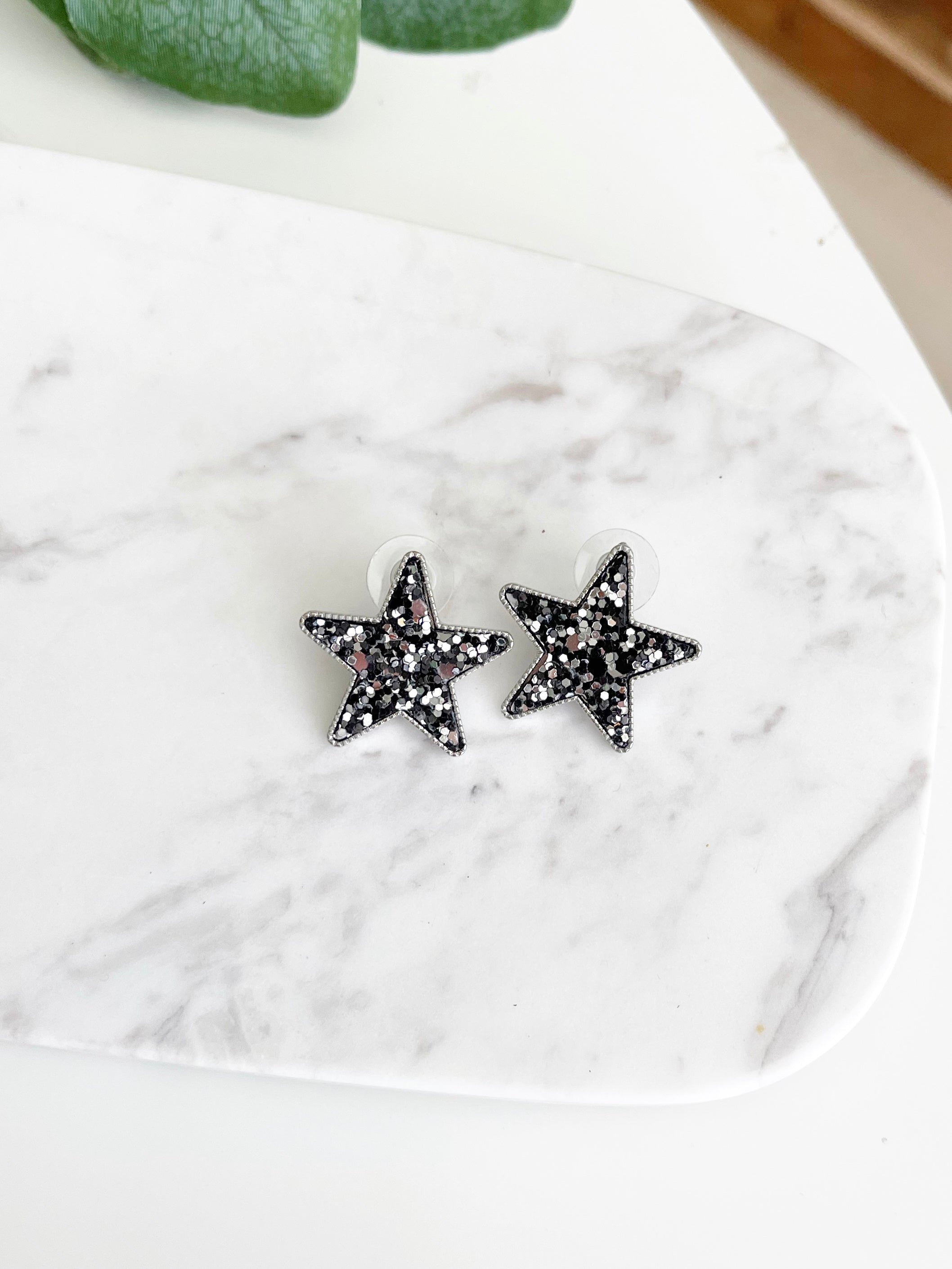 Glitter Star Stud Earrings