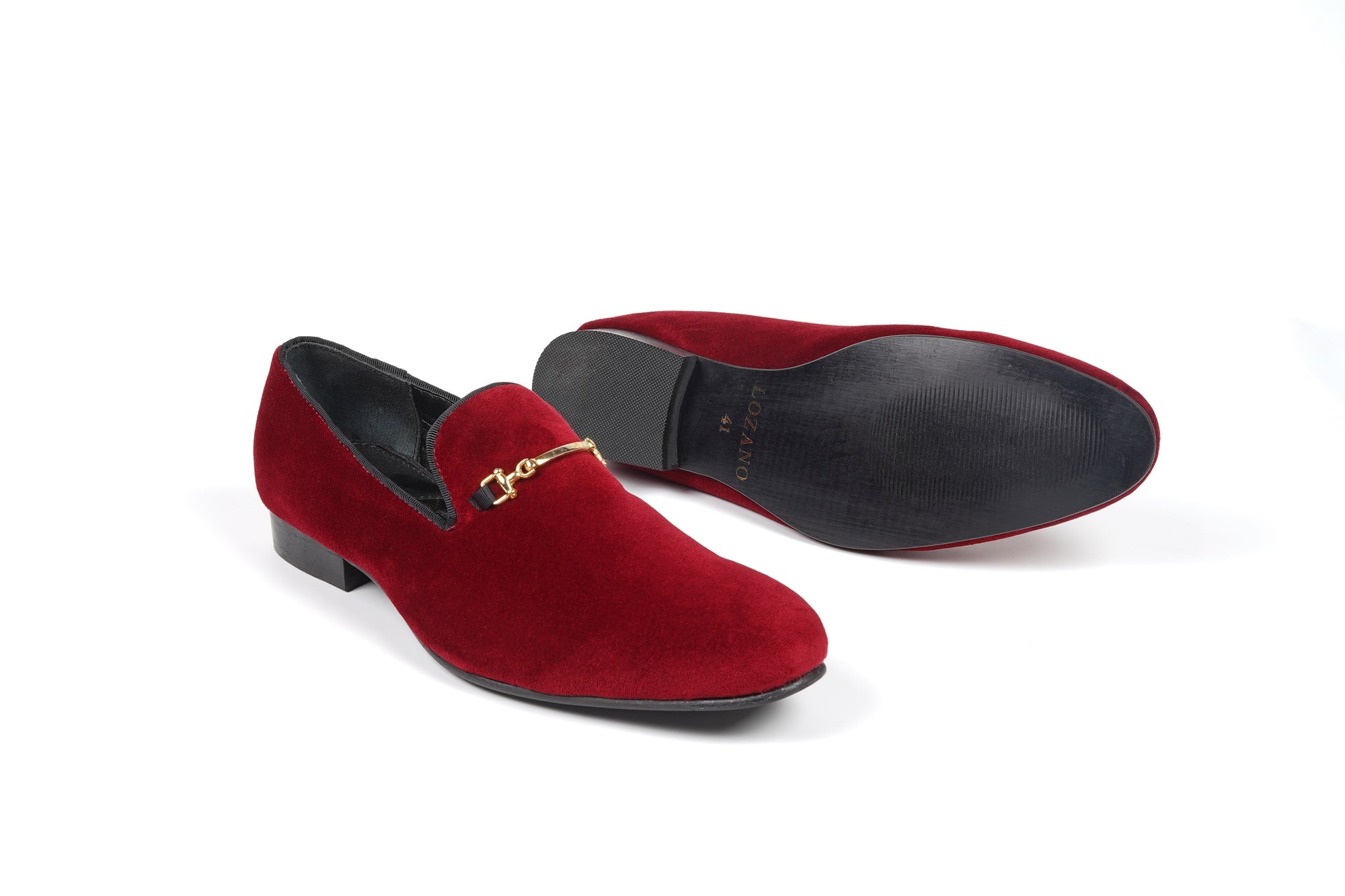 VELVET SLIP ONS WITH GOLD SADDLE - Shop 