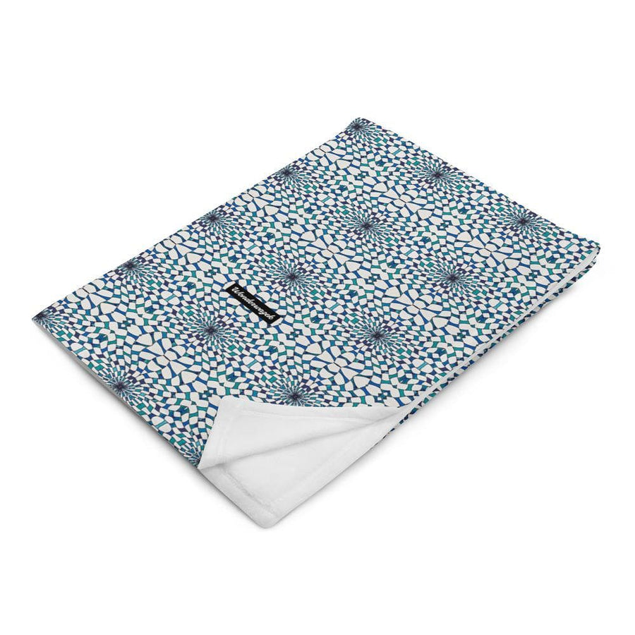Decke • Wasserwirbel – Variation 3, blau, weiß - Wonderwazek