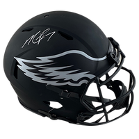 MICHAEL VICK EAGLES AUTOGRAPHED ECLIPSE SPEED AUTHENTIC HELMET SIGNED IN WHITE W/ #7 INSCRIPTION (3-4-3-4)