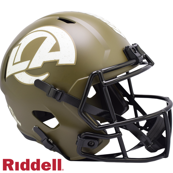 Unsigned Los Angeles Rams Flat Matte Black Full Size Speed Replica Helmet  Stock #148083