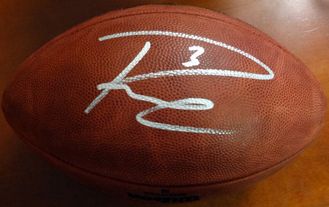 Russell Wilson Autographed 2015 Record Breaking Season Leather Football Seattle Seahawks RW Holo Stock #107493