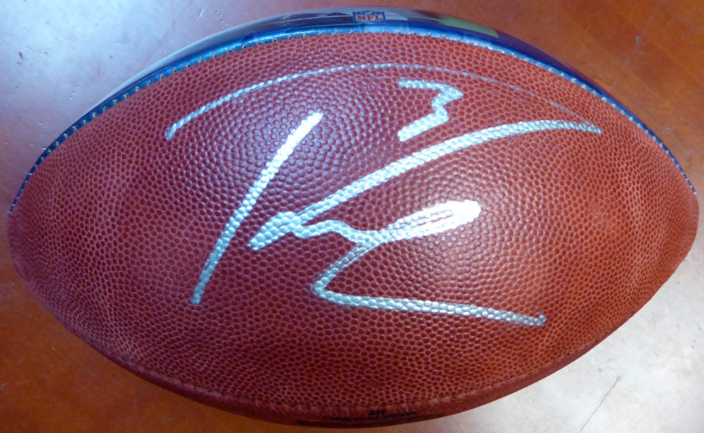 Russell Wilson Autographed 2015 Record Breaking Season Leather Football Seattle Seahawks RW Holo Stock #107493