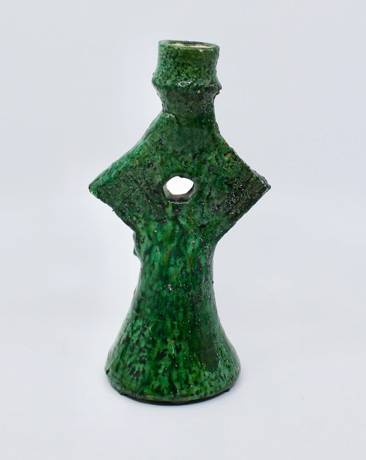 Green Pottery Candle Stick