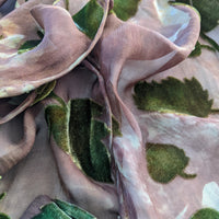 Leafy Leisure Silk Cut Velvet Scarf
