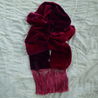 Evening Desert Maroon Double Layer Silk Velvet Scarf