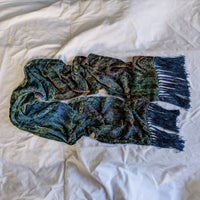 cosmic cut silk velvet scarf with 5'' fringe