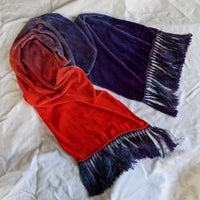 silk velvet scarf with 5'' fringe
