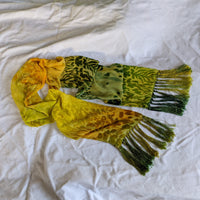 cut silk velvet scarf with 5'' fringe