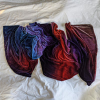silk velvet shawl with hand rolled hem