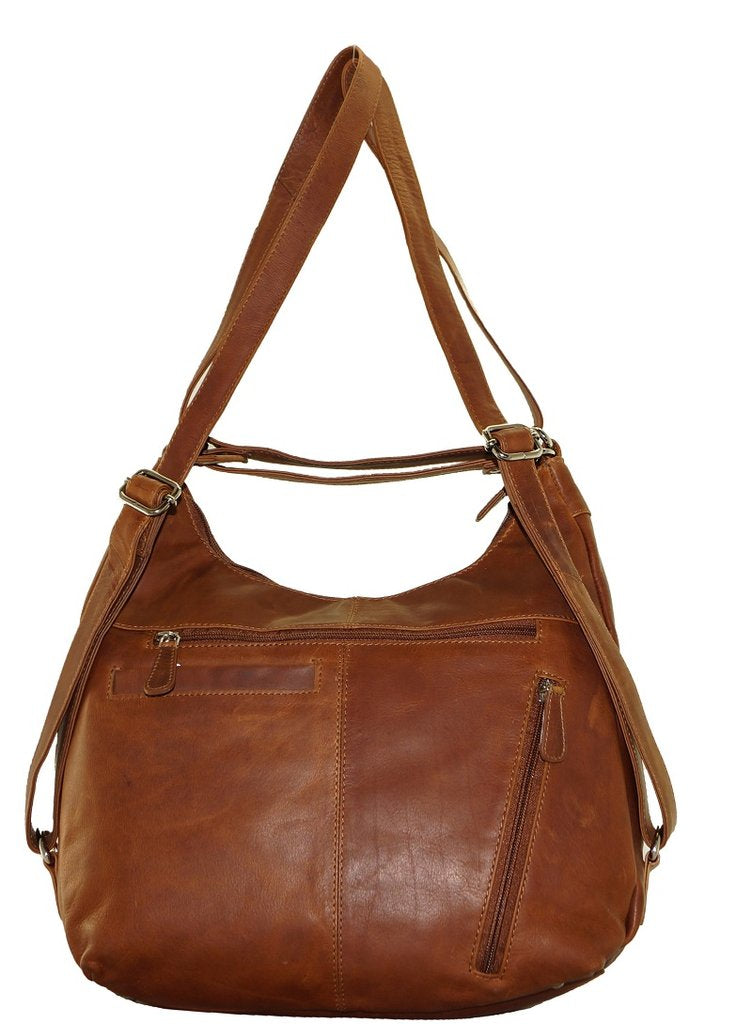 Cenzoni Oil Pull Up Convertible Women's Leather Backpack