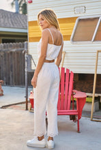 Load image into Gallery viewer, Eyelet top and wide leg pants set

