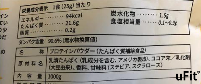 ※アメリカ製造とあるが、原料の産地はわからない。