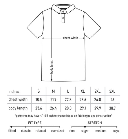 Classic Polo Size Chart