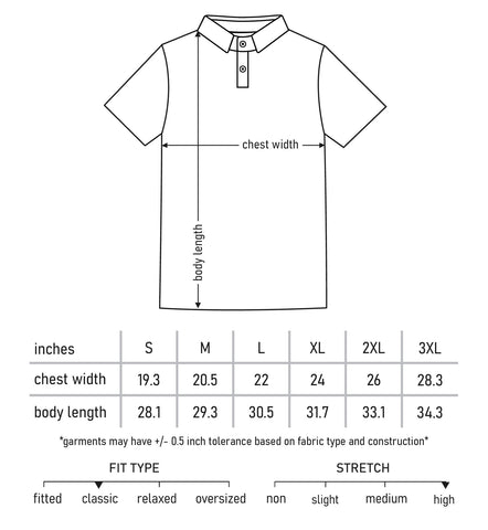 Sherwood Polo Size Chart