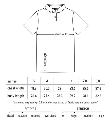 Uniform Polo Size Chart