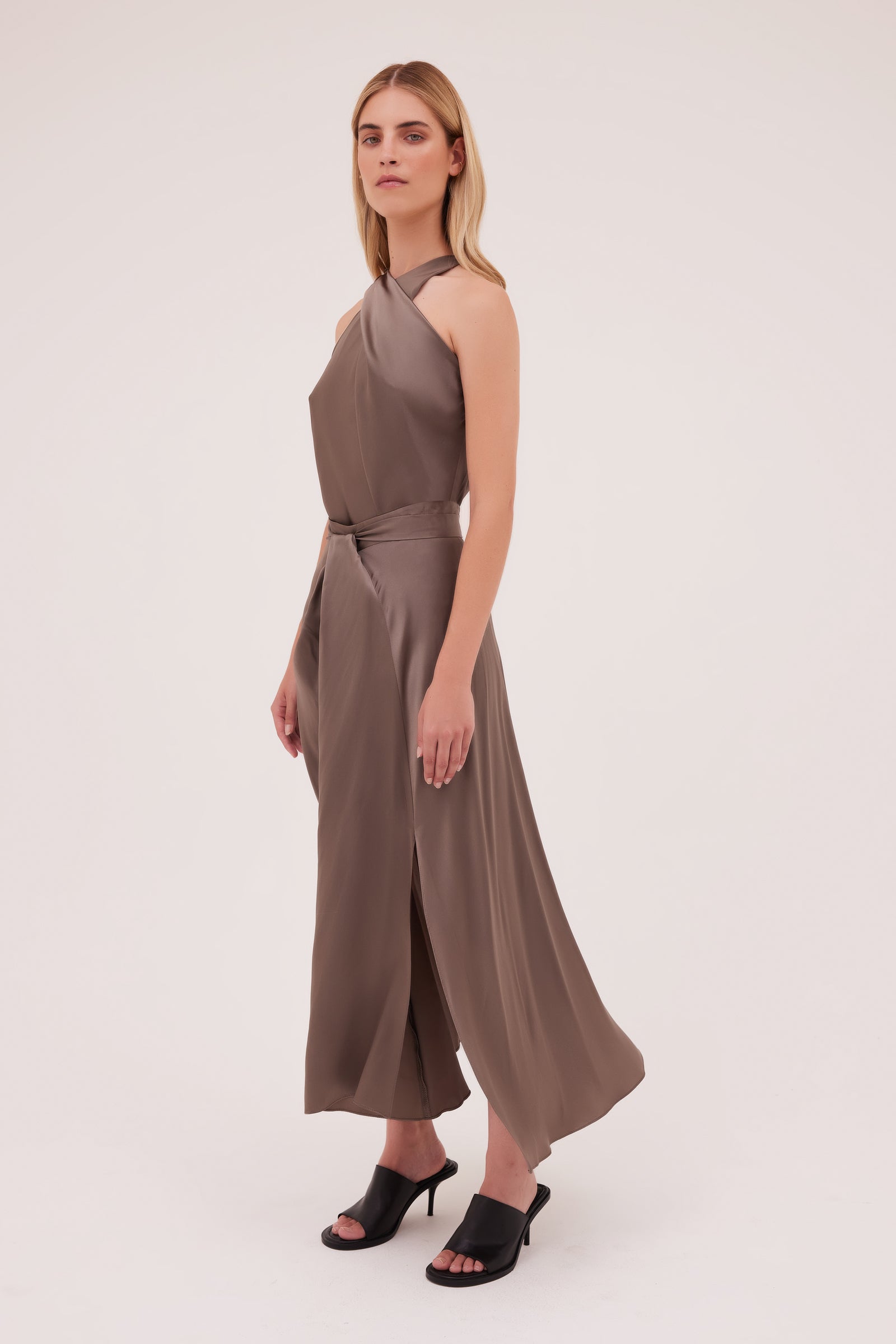 BRONZE SILK MISURA SKIRT