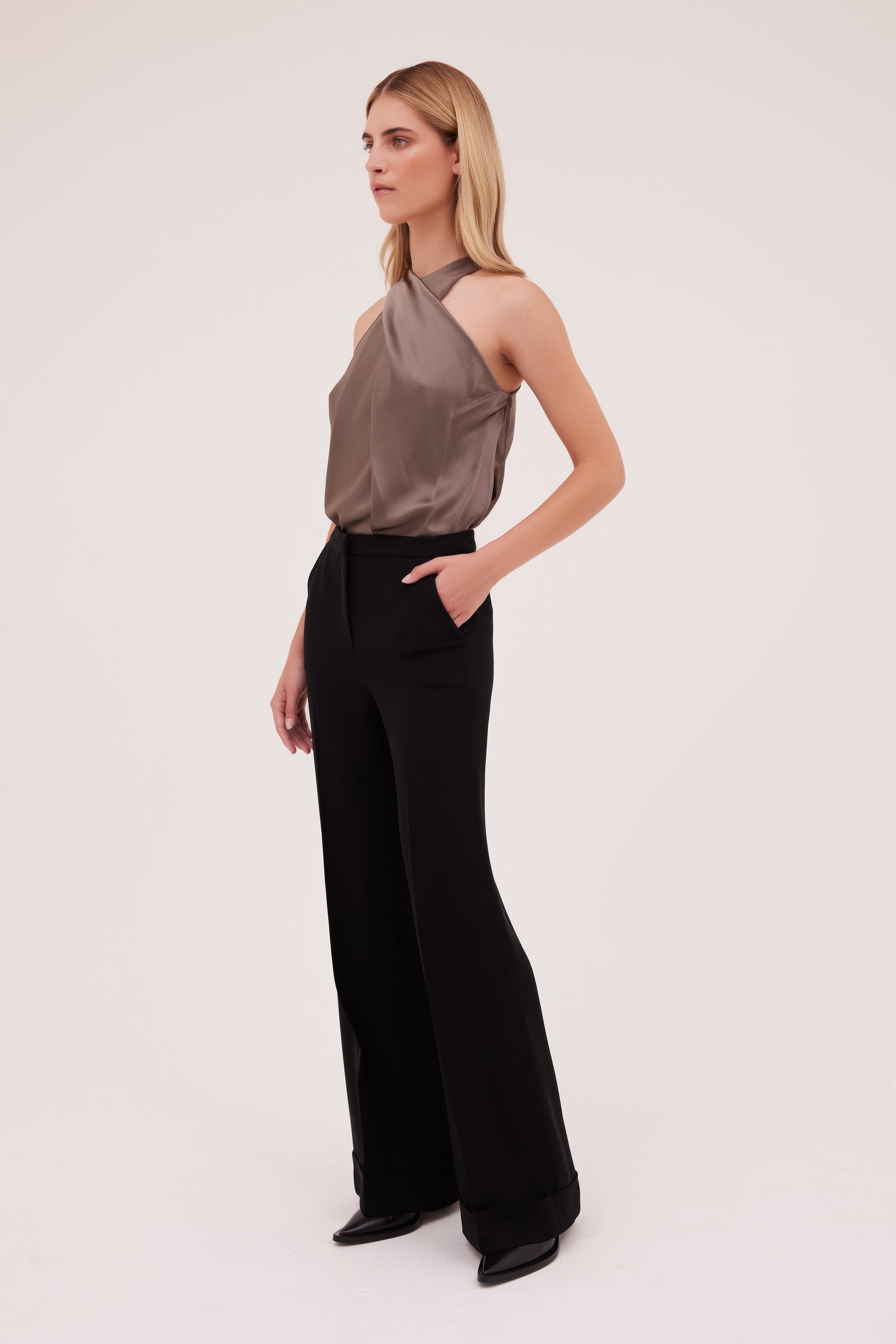 BLACK CREPE CLARION PANT