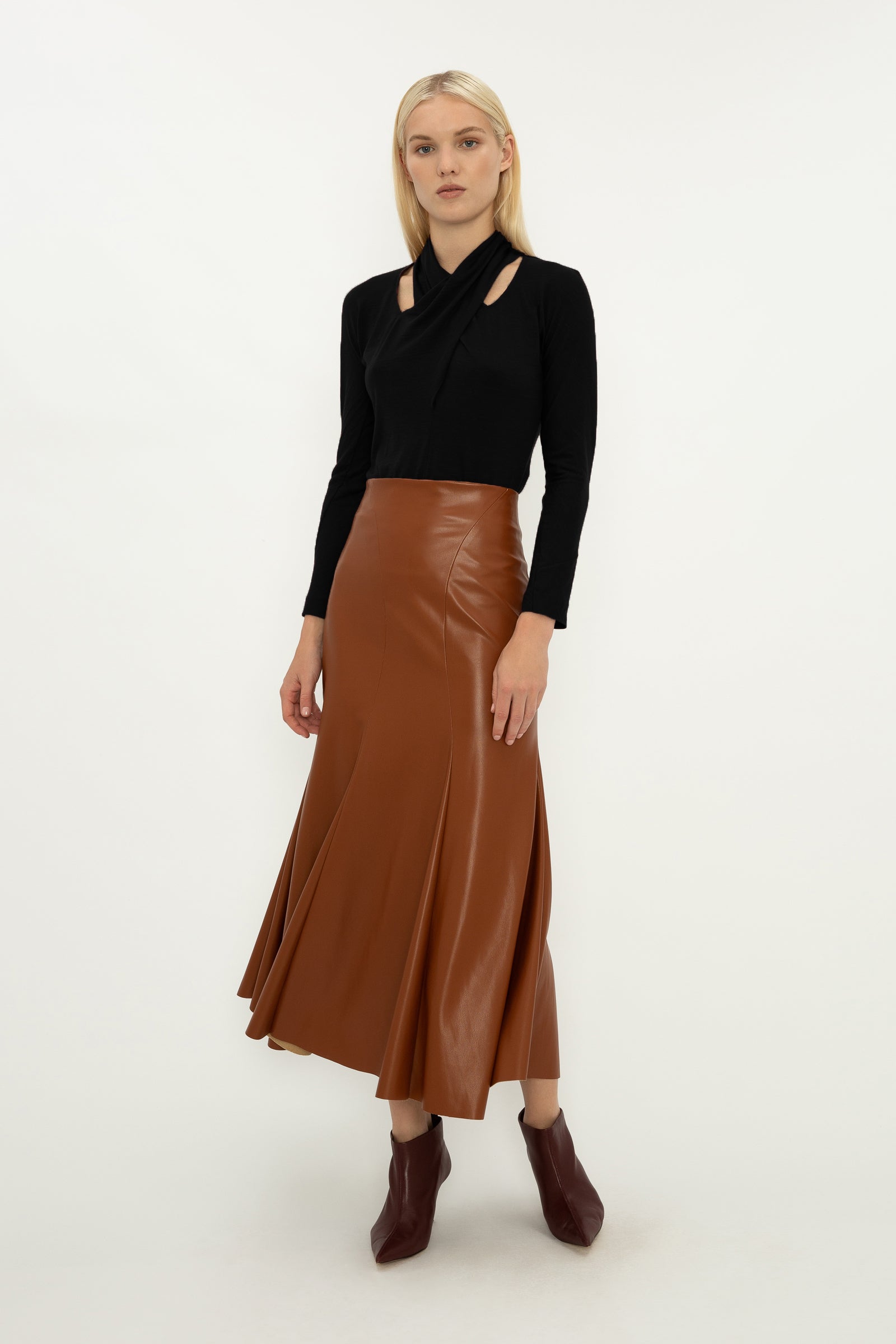 tan skirt brown