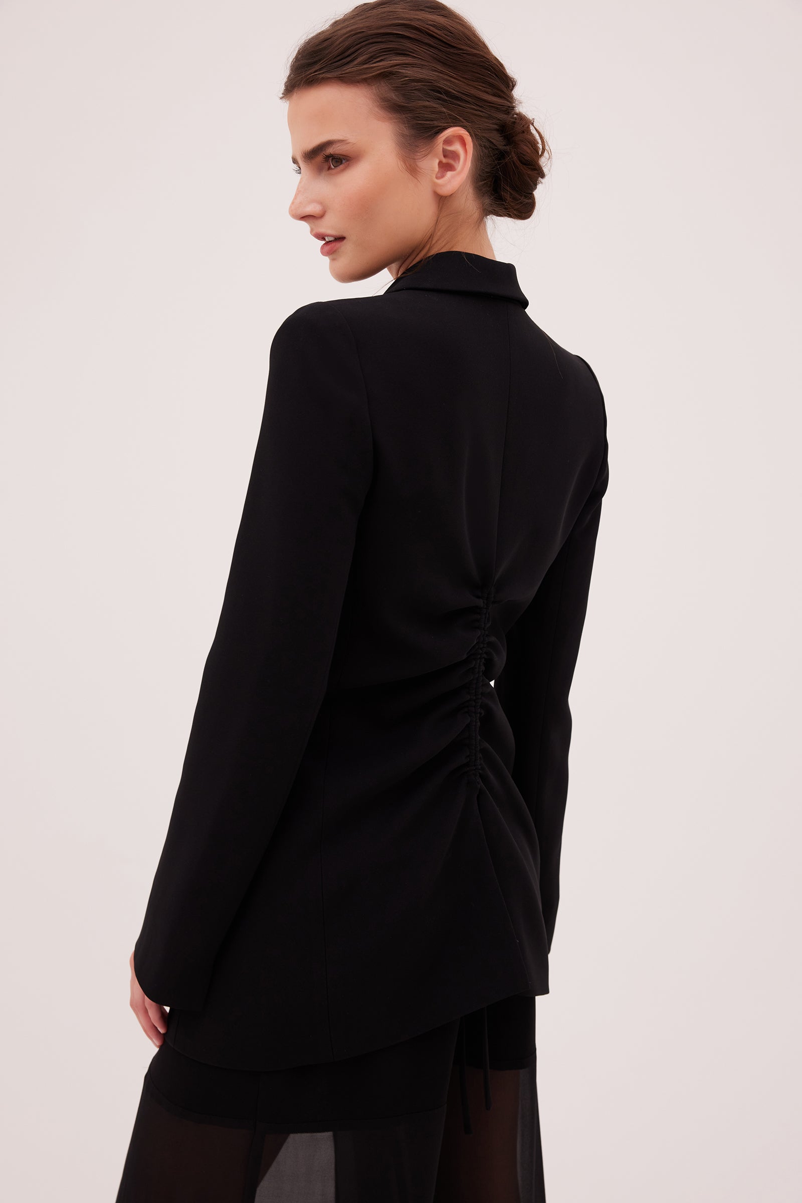 BLACK CREPE CANDID JACKET