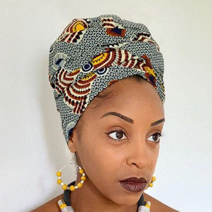 African Print Head Wrap(Satin-Lined)-EWA102 – Ewafro