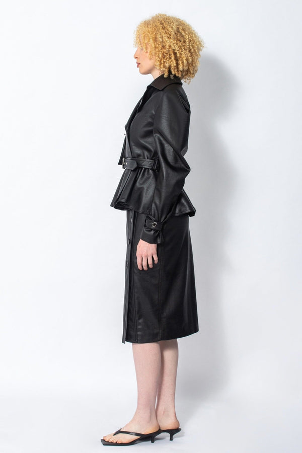 Limited Edition Vegan leather midi skirt Judy Sanderson