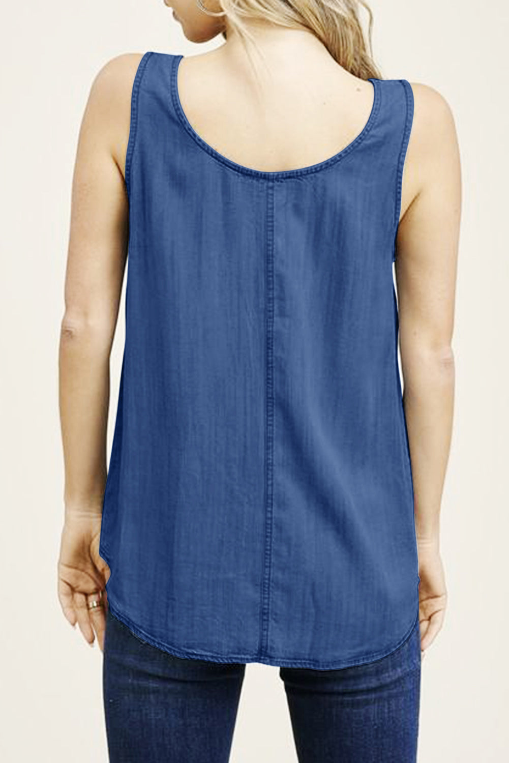 Blue Light Denim Long Tank Top – Mystique-Online