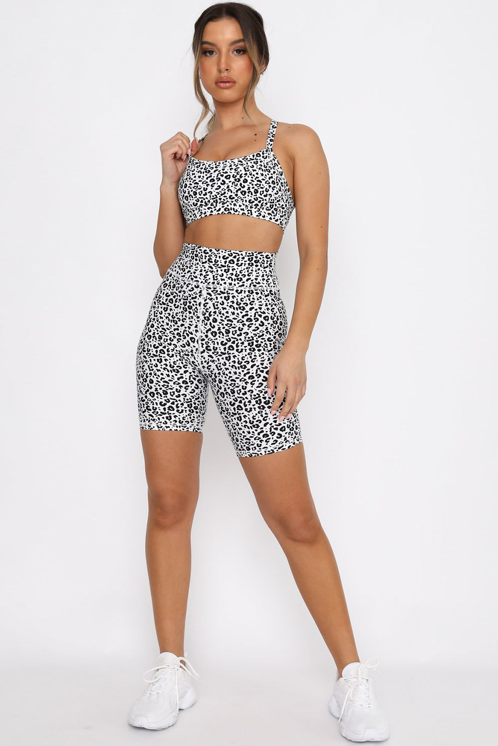 Leopard Print High Waisted Sports Bra and Shorts Set – Mystique-Online