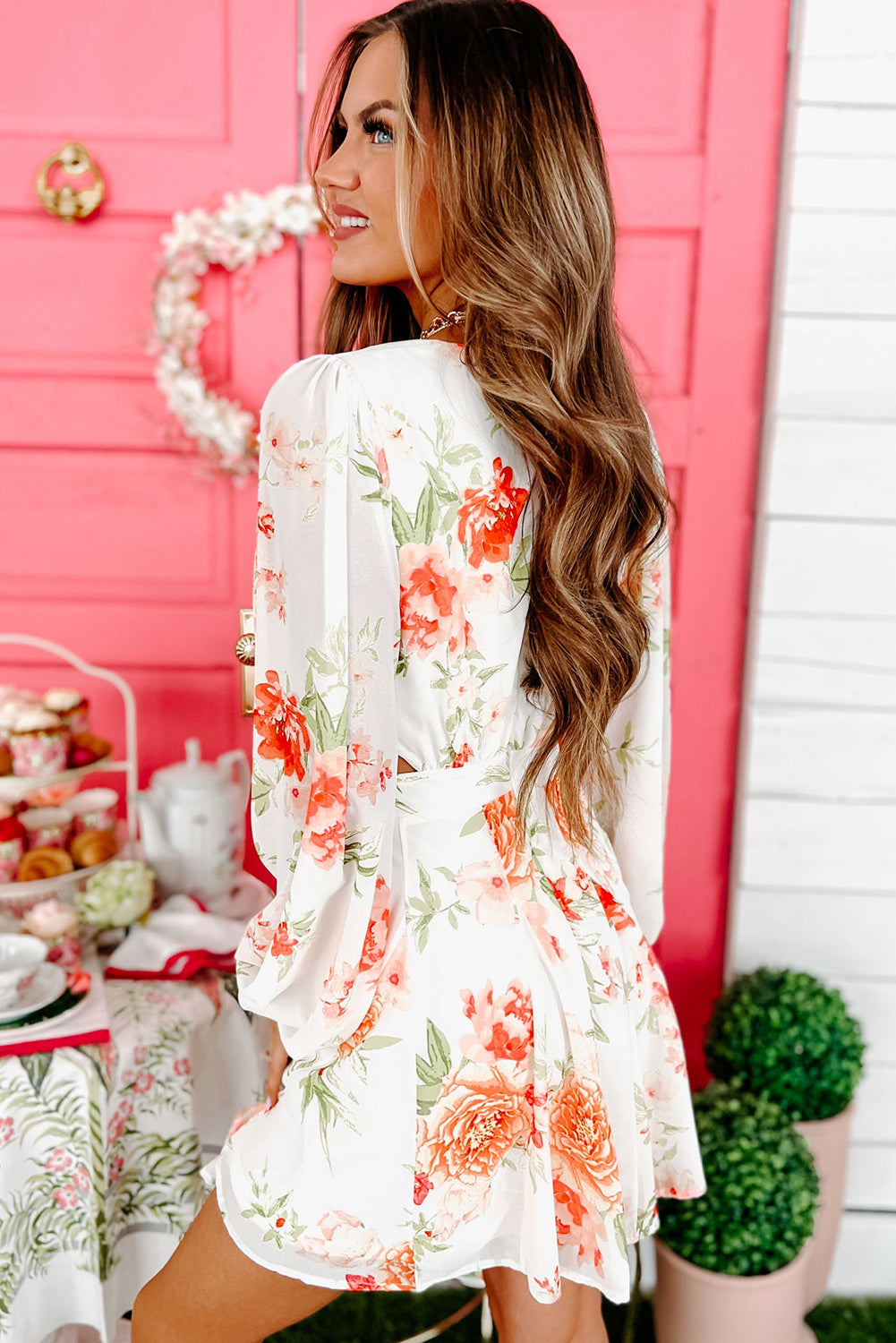 Fae Floral Cut Out Maxi Dress - White